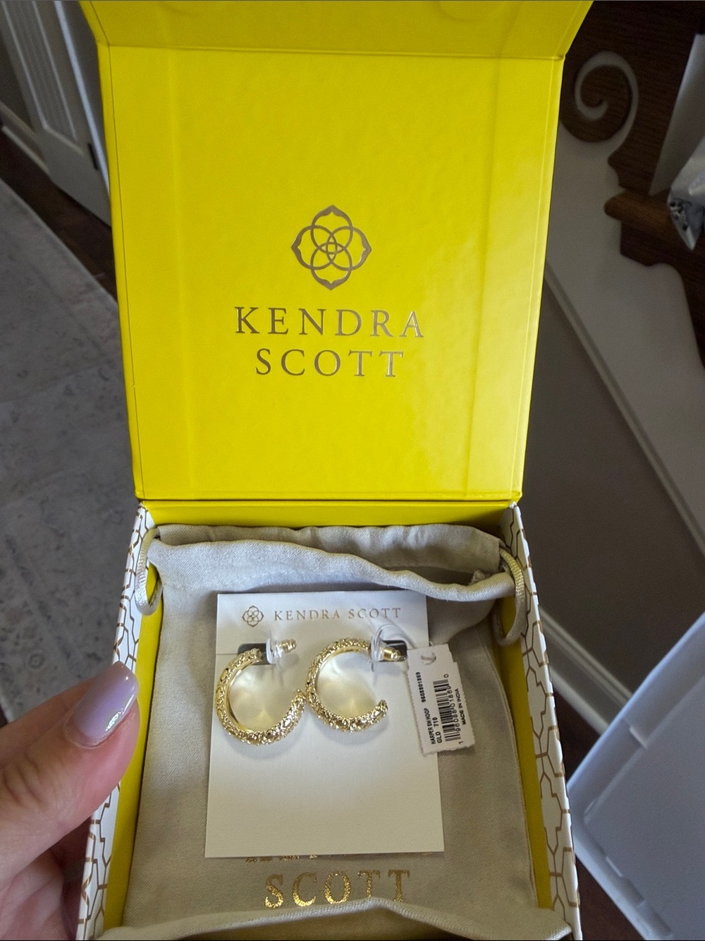 Kendra Scott Gold Textured Hoop Earrings